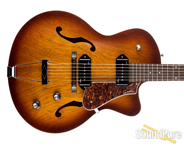 Godin 5th Ave CW Kingpin II Cognac Burst Archtop Guitar — image 9
