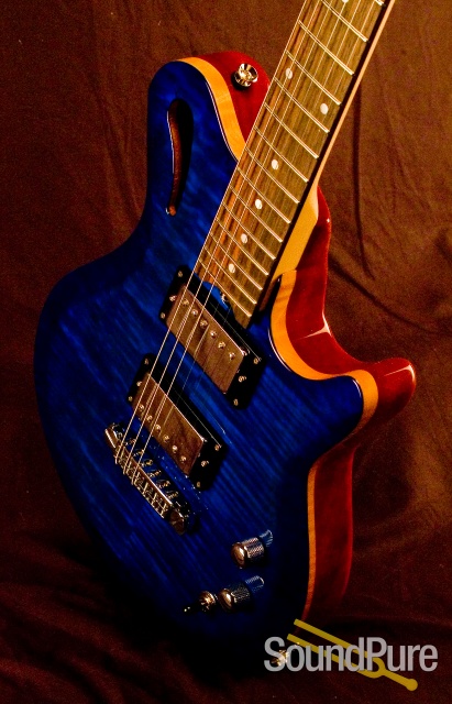 Gadow Custom Hollow Blue Burst Electric Guitar — image 8