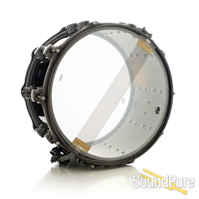 DW 8x14 Collectors Black Nickel over Brass Snare Drum-Black — image 2