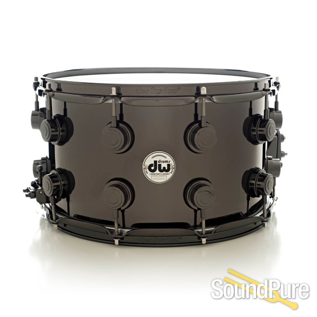 DW 8x14 Collectors Black Nickel over Brass Snare Drum-Black — image 1