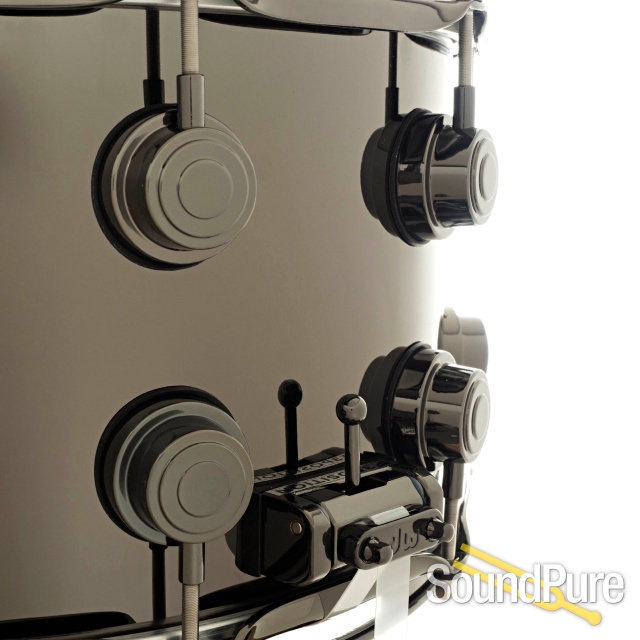 DW 8x14 Collectors Black Nickel over Brass Snare Drum-Black — image 3