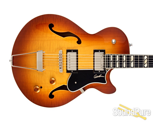 Godin Montreal Premiere Supreme Lightburst Flame Archtop — image 9