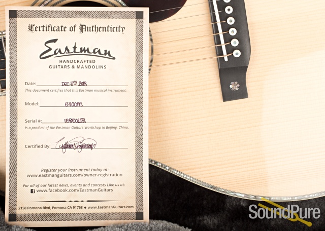 Eastman E40OM Adirondack/Rosewood Acoustic Guitar #15850428 — image 7