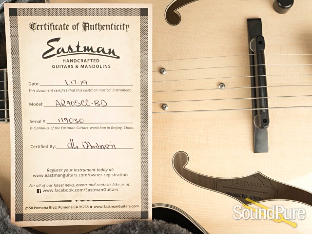 Eastman AR905CC-BD Cutaway Archtop #119030 — image 6