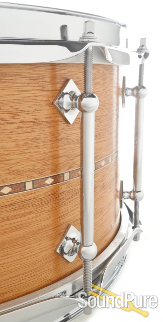 Craviotto 6.5x14 Mahogany Custom Snare Drum with Inlay-BB — image 3