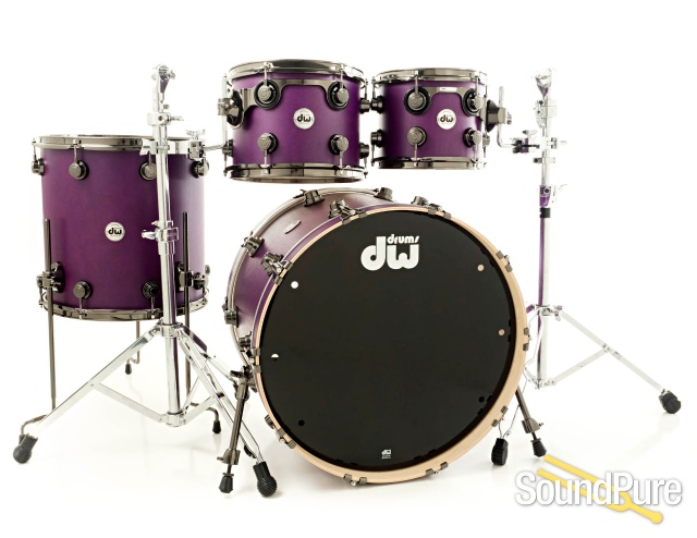 DW 4pc Collectors Series Maple Drum Set - Ultra Violet Satin — image 1