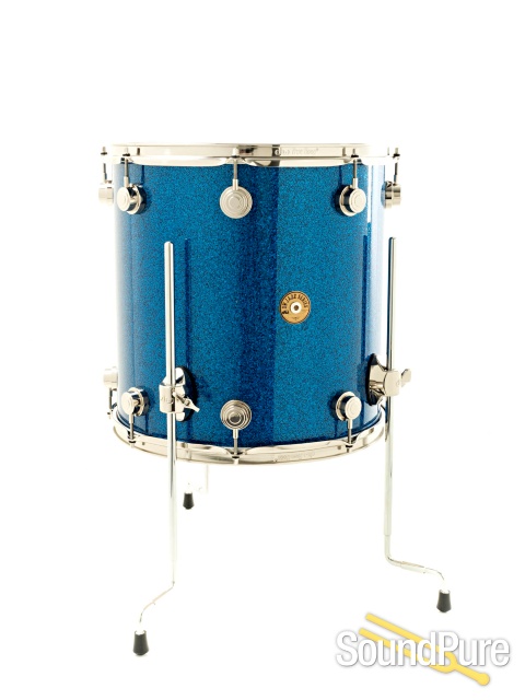 DW 4pc Jazz Series Maple/Gum Drum Set - Blue Glass Glitter — image 4