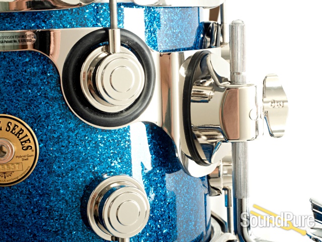 DW 4pc Jazz Series Maple/Gum Drum Set - Blue Glass Glitter — image 7