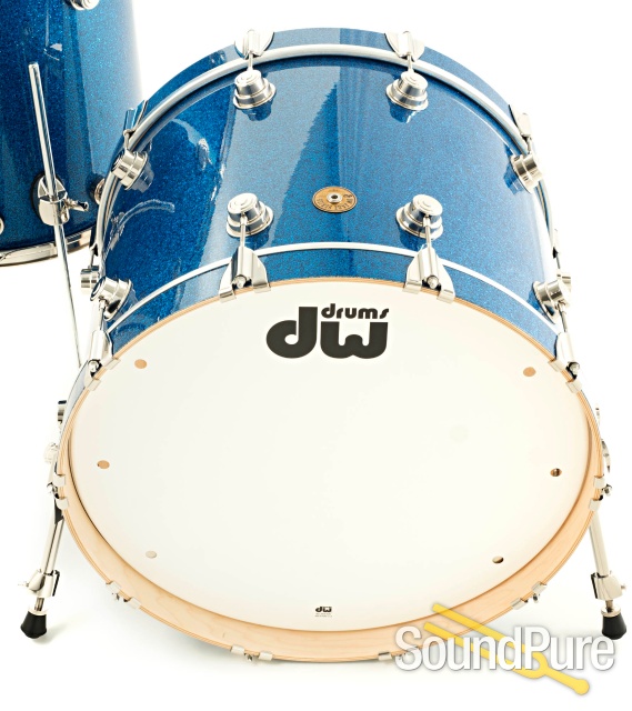 DW 4pc Jazz Series Maple/Gum Drum Set - Blue Glass Glitter — image 8