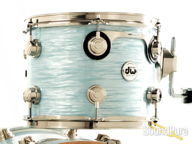DW 3pc Collectors Series Maple Drum Set - Pale Blue Oyster — image 2