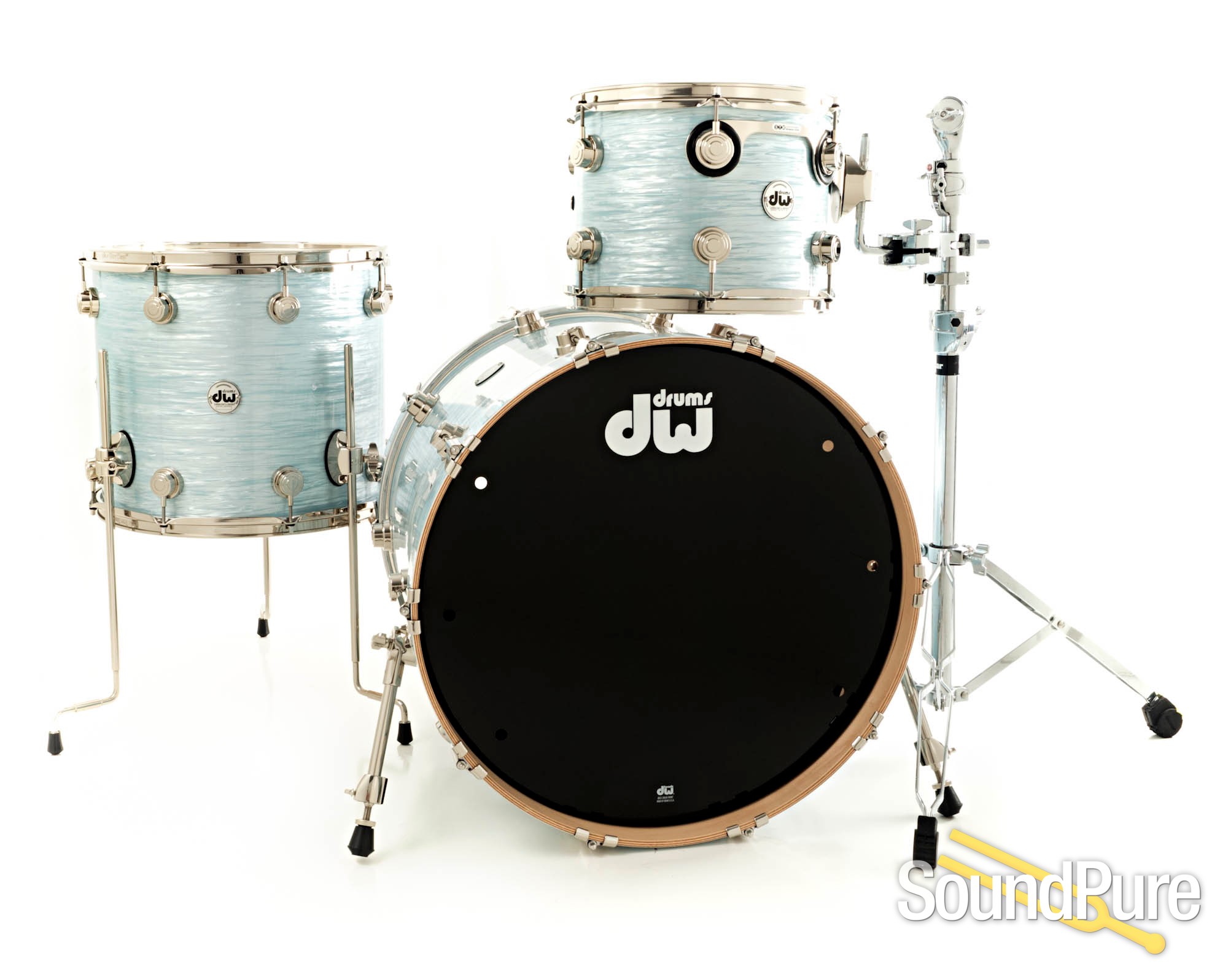  DW  3pc Collectors  Series Maple Drum  Set Pale Blue Oyster 