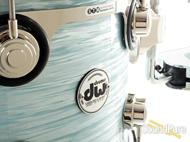 DW 3pc Collectors Series Maple Drum Set - Pale Blue Oyster — image 6