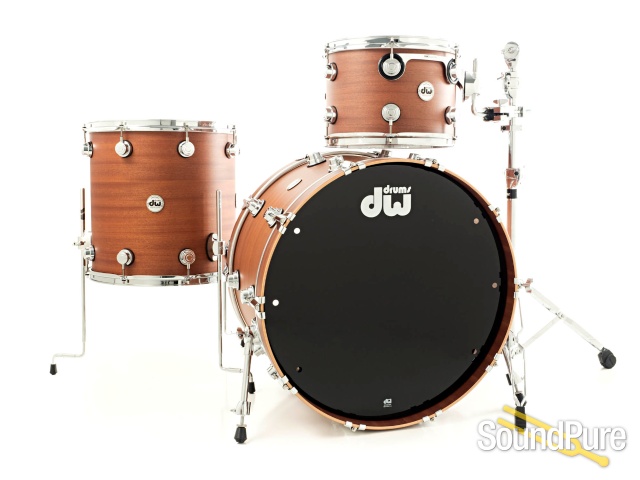 DW 3pc Collectors Series Spruce/Mahogany Drum Set - Natural — image 1