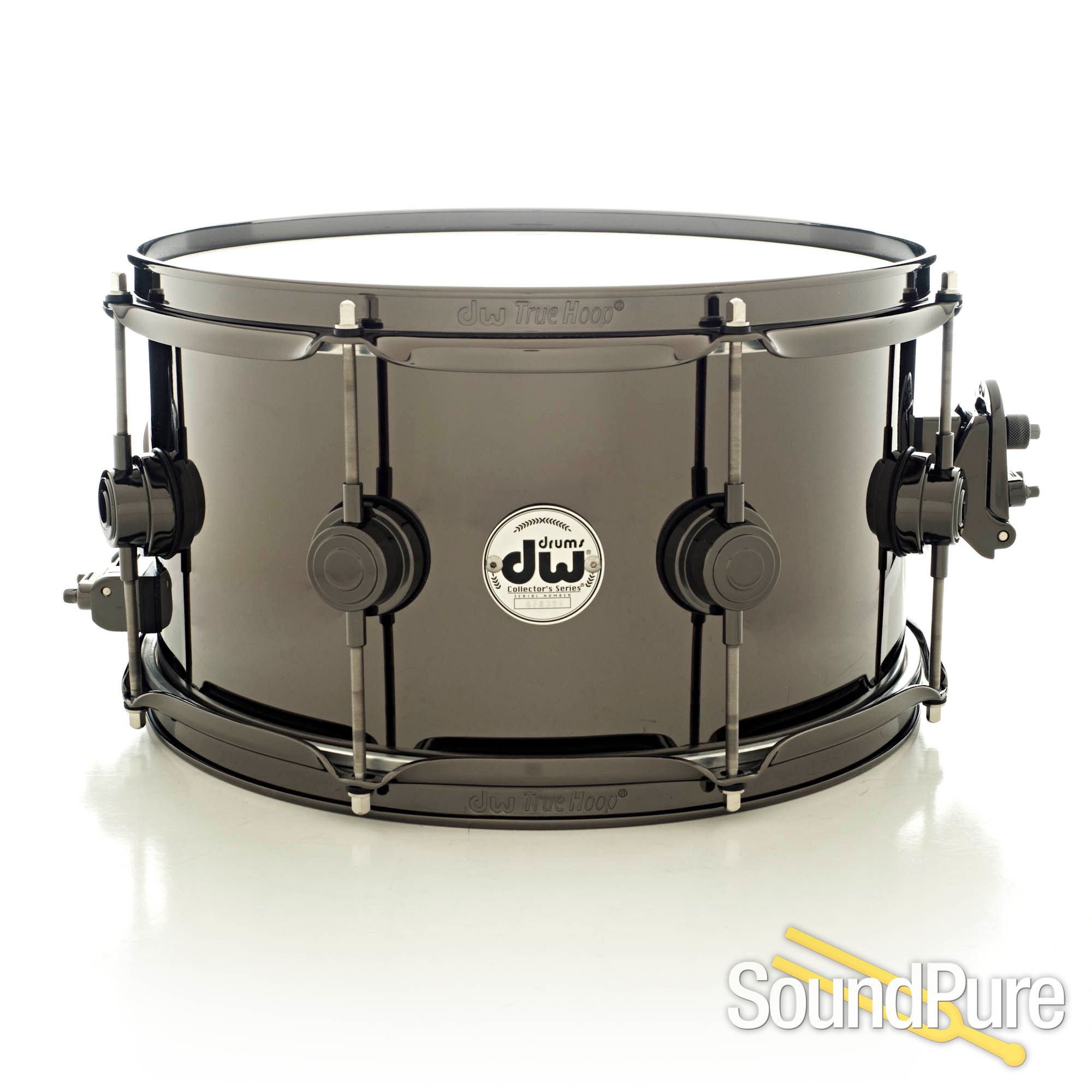 DW 7x13 Collectors Black Nickel Brass Snare Drum Black