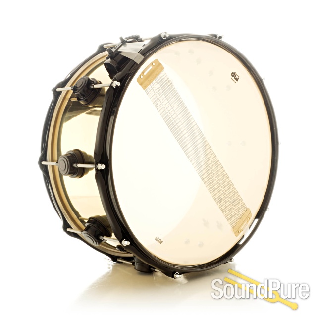 DW 6.5x14 Collectors Series Bell Brass Snare Drum-Black — image 2