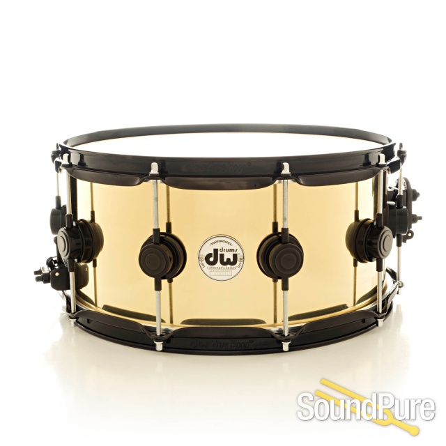 DW 6.5x14 Collectors Series Bell Brass Snare Drum-Black — image 1