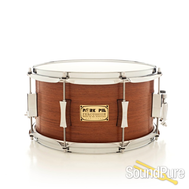 Pork Pie 7x13 Maple Snare Drum-Quartered Mahogany Veneer — image 1