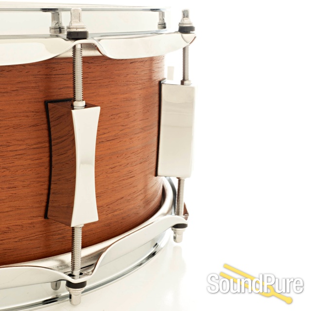 Pork Pie 5.5x14 Maple Snare Drum-Quartered Mahogany Veneer — image 4