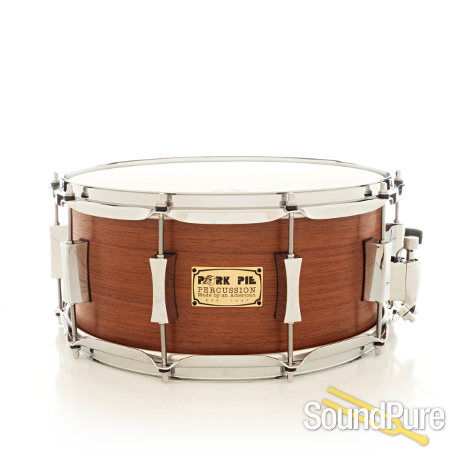 Pork Pie 6.5x14 Maple Snare Drum-Quartered Mahogany Veneer — image 1