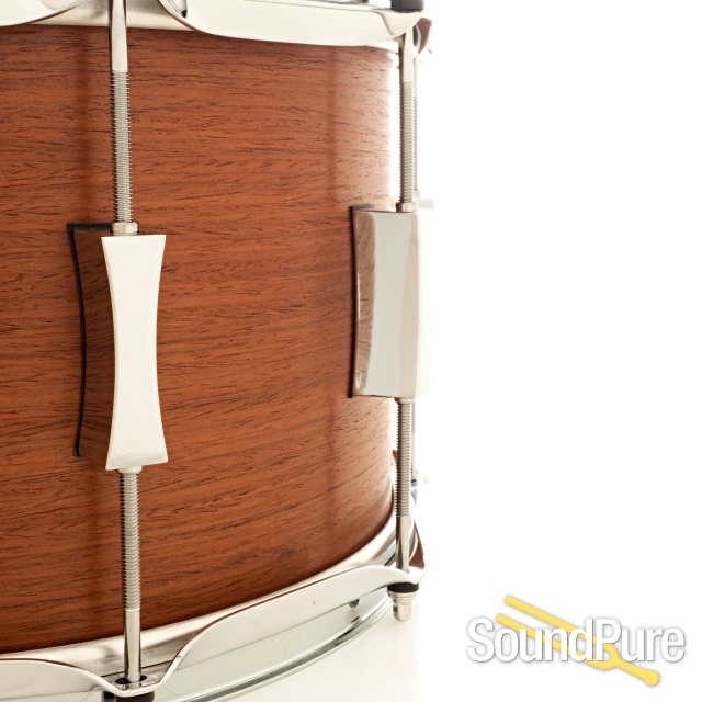 Pork Pie 8x14 Maple Snare Drum-Quartered Mahogany Veneer — image 4