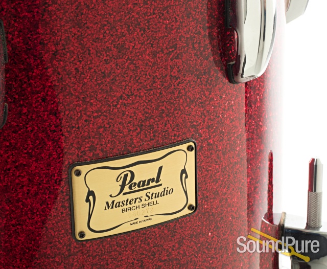 Pearl 5pc Masters Studio BSX Birch Drum Set-Red Glass — image 9