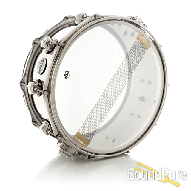 DW 6.5x14 Collectors Nickel over Brass Snare Drum - Nickel — image 4