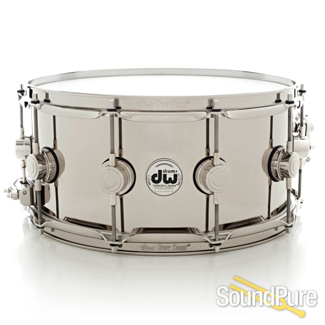 DW 6.5x14 Collectors Nickel over Brass Snare Drum - Nickel — image 1