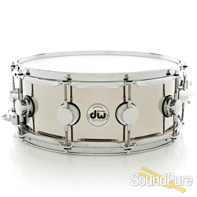 DW 5.5x14 Collectors Nickel over Brass Snare Drum — image 1