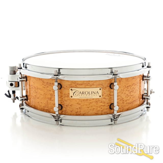 Carolina Drumworks 5x13 Solid Birdseye Maple Snare Drum — image 1