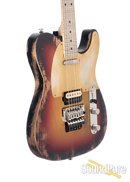 Luxxtone Choppa T 3-Tone Burst Destroyed #0378 — image 3