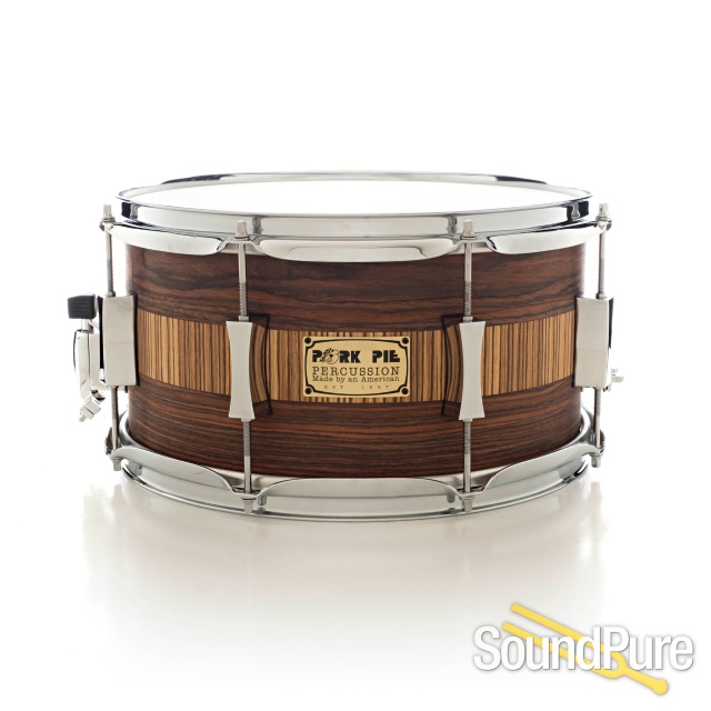 Pork Pie 7x13 Maple Snare Drum-Rosewood/Zebrawood Veneer — image 1