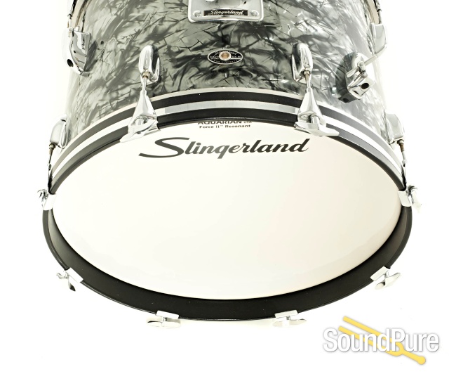 Slingerland 3pc 1970s Vintage Drum Set - Black Diamond Pearl — image 6