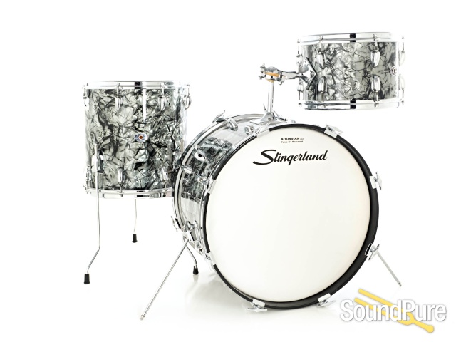 Slingerland 3pc 1970s Vintage Drum Set - Black Diamond Pearl — image 1