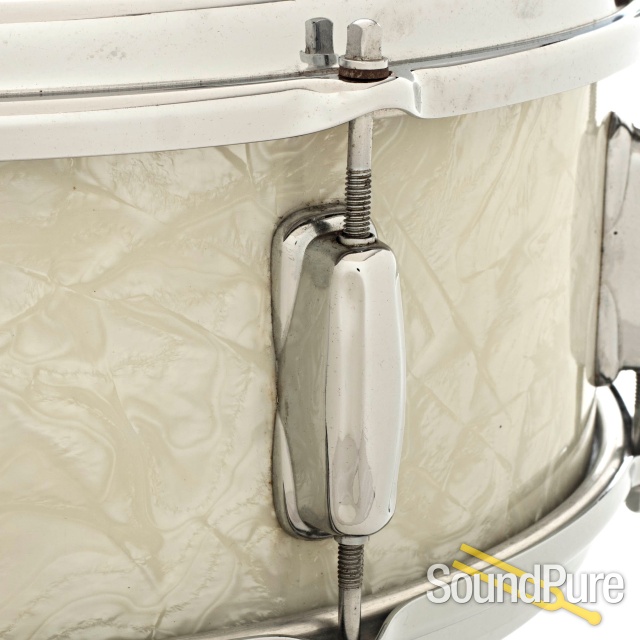 Slingerland 5x14 Artist Model Snare Drum-White Marine Pearl — image 5