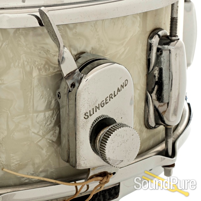 Slingerland 5x14 Artist Model Snare Drum-White Marine Pearl — image 6