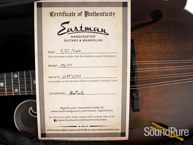 Eastman MD315 F-Style Mandolin #12952343 — image 5