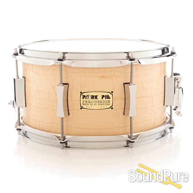 Pork Pie 7x13 Maple Snare Drum-Curly Maple Veneer — image 1