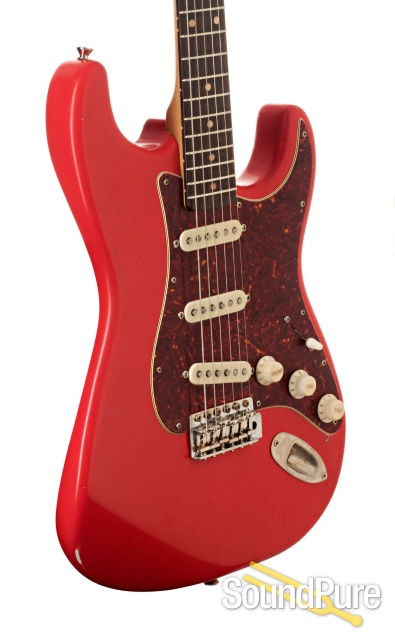 Mario Guitars S-Style Relic Fiesta Red Electric #619431 — image 2