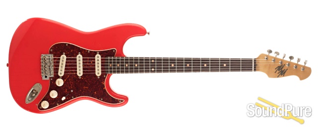 Mario Guitars S-Style Relic Fiesta Red Electric #619431 — image 9