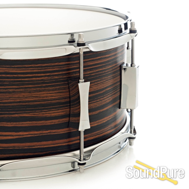 Pork Pie 6x14 Maple Snare Drum Macassar Ebony Veneer — image 4