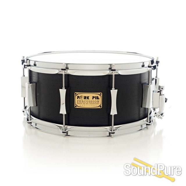 Pork Pie 6.5x14 Maple Snare Drum Ebony Veneer — image 1