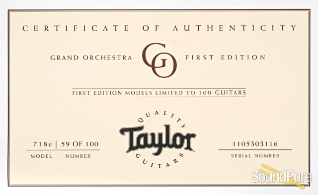 Taylor 718e Sitka/IRW Acoustic #1105303116 - Used — image 7