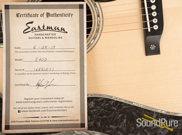 Eastman E40D Adirondack/Rosewood Dreadnought #16851071 — image 7