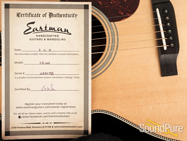 Eastman E8OM Sitka/Rosewood Acoustic Guitar #12956758 — image 7