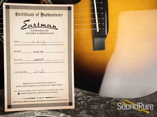 Eastman E10D-SB Addy/Mahogany Acoustic Guitar #12956219 — image 7