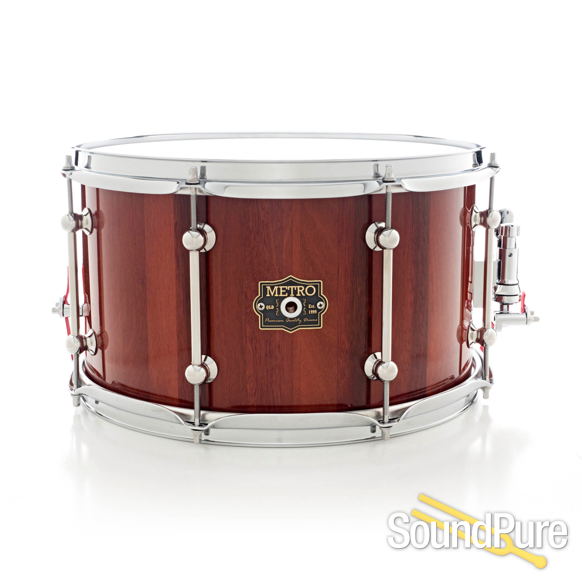 Metro Drums 8x14 Jarrah Block Snare Drum Natural Gloss
