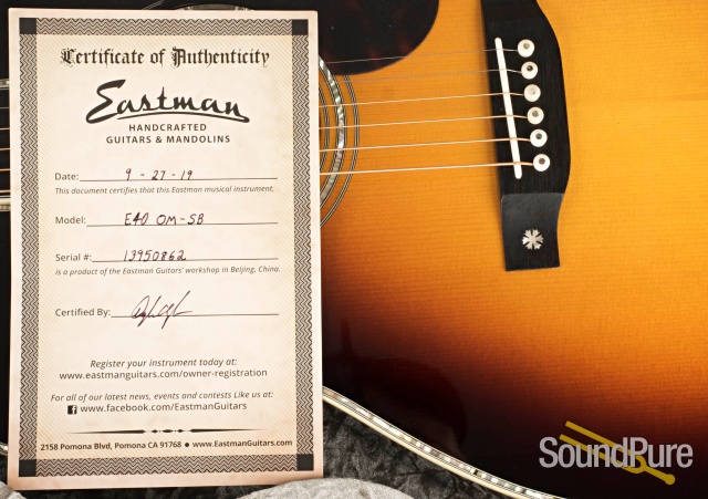 Eastman E40OM-SB Adirondack/Rosewood Acoustic #13950862 — image 7