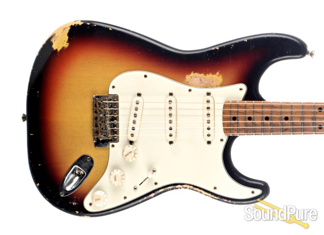 Mario Guitars S-Style Relic 3-Tone Burst Electric #1019463 — image 4