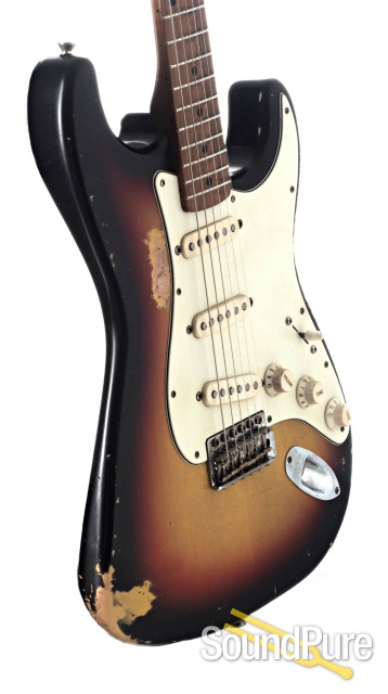 Mario Guitars S-Style Relic 3-Tone Burst Electric #1019463 — image 6
