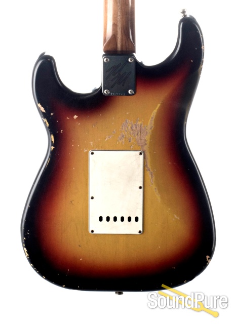 Mario Guitars S-Style Relic 3-Tone Burst Electric #1019463 — image 8